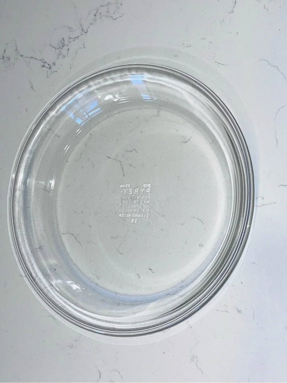 vintage clear glass Pyrex #209 Pie Plate 9” 23cm